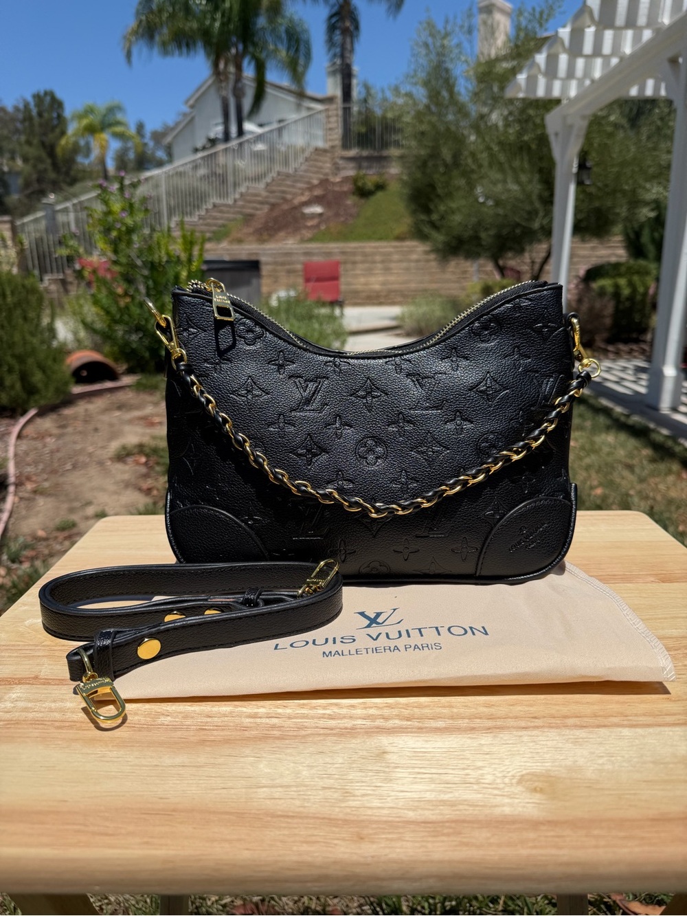 ✨COMING SOON✨ NEW LV Boulogne PM Black Embossed Monogram Empreinte Shoulder Bag - Picture 9 of 11
